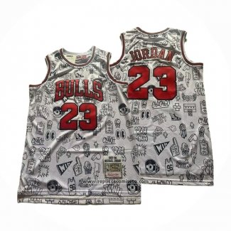 Camiseta Chicago Bulls Michael Jordan NO 23 Mitchell & Ness 1997 98 Blanco
