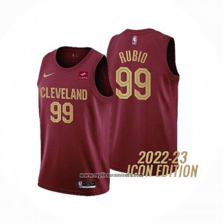 Camiseta Cleveland Cavaliers Ricky Rubio #99 Icon 2022-23 Rojo