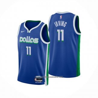 Camiseta Dallas Mavericks Kyrie Irving #11 Ciudad 2022-23 Azul