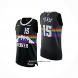 Camiseta Denver Nuggets Nikola Jokic NO 15 Ciudad Authentic 2025-26 Negro