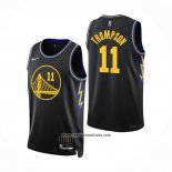 Camiseta Golden State Warriors Klay Thompson #11 Ciudad 2021-22 Negro