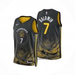 Camiseta Golden State Warriors Patrick Baldwin #7 Ciudad 2022-23 Negro