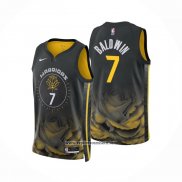 Camiseta Golden State Warriors Patrick Baldwin #7 Ciudad 2022-23 Negro