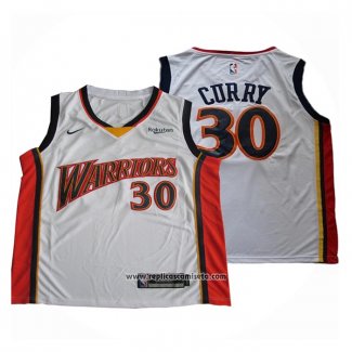 Camiseta Golden State Warriors Stephen Curry #30 Hardwood Classics Blanco