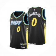 Camiseta Indiana Pacers Tyrese Haliburton #0 Ciudad 2023-24 Negro