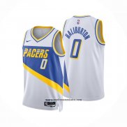Camiseta Indiana Pacers Tyrese Haliburton NO 0 Ciudad 2025-26 Blanco