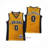 Camiseta Indiana Pacers Tyrese Haliburton NO 0 Mitchell & Ness 2020-21 Amarillo