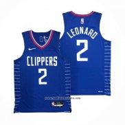 Camiseta Los Angeles Clippers Kawhi Leonard #2 Icon 2020-21 Autentico Azul