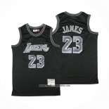 Camiseta Los Angeles Lakers LeBron James #23 Retro Negro