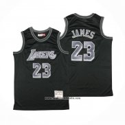 Camiseta Los Angeles Lakers LeBron James #23 Retro Negro