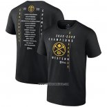 Camiseta Manga Corta Denver Nuggets 2023 Western Conference Champions Crossover Team Roster Negro