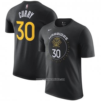 Camiseta Manga Corta Golden State Warriors Stephen Curry Ciudad 2022-23 Negro