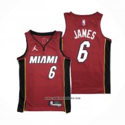 Camiseta Miami Heat LeBron James #6 Statement 2020-21 Rojo