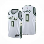 Camiseta Milwaukee Bucks Damian Lillard NO 0 Association 2024-25 Blanco