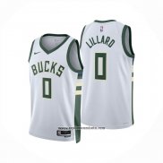 Camiseta Milwaukee Bucks Damian Lillard NO 0 Association 2024-25 Blanco