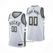 Camiseta Milwaukee Bucks Personalizada Association 2020-21 Blanco