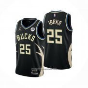 Camiseta Milwaukee Bucks Serge Ibaka #25 Statement 2022-23 Negro