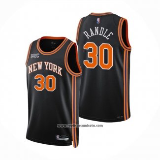 Camiseta New York Knicks Julius Randl #30 Ciudad 2021-22 Negro