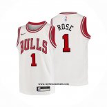 Camiseta Nino Chicago Bulls Derrick Rose #1 Association Blanco
