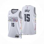Camiseta Nino Denver Nuggets Nikola Jokic NO 15 Ciudad 2024-25 Blanco
