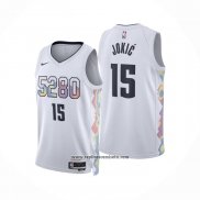 Camiseta Nino Denver Nuggets Nikola Jokic NO 15 Ciudad 2024-25 Blanco
