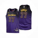 Camiseta Nino Los Angeles Lakers Luka Doncic NO 77 Ciudad 2024-25 Violeta