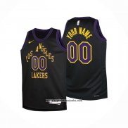 Camiseta Nino Los Angeles Lakers Personalizada Ciudad 2025-26 Negro