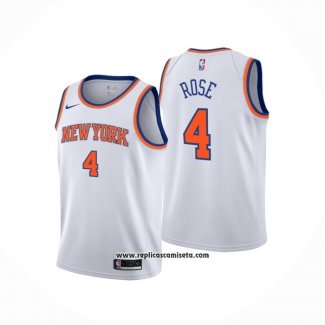 Camiseta Nino New York Knicks Derrick Rose #4 Association Blanco
