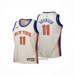 Camiseta Nino New York Knicks Jalen Brunson NO 11 Ciudad 2025-26 Crema