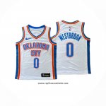 Camiseta Nino Oklahoma City Thunder Russell Westbrook #0 Association 2024-25 Blanco