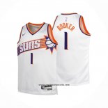 Camiseta Nino Phoenix Suns Devin Booker #1 Association 2023-24 Blanco