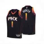 Camiseta Nino Phoenix Suns Devin Booker #1 Statement 2022-23 Negro