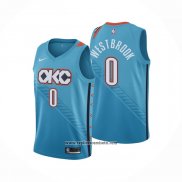 Camiseta Oklahoma City Thunder Russell Westbrook #0 Ciudad 2018-19 Azul