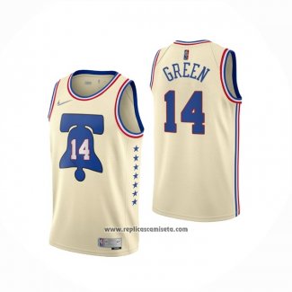 Camiseta Philadelphia 76ers Danny Green #14 Earned 2020-21 Crema