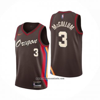 Camiseta Portland Trail Blazers CJ McCollum #3 Ciudad 2020-21 Marron