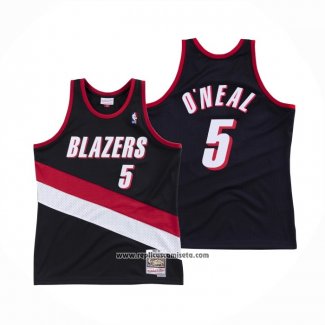 Camiseta Portland Trail Blazers Jermaine O'Neal #5 Hardwood Classics Throwback Negro