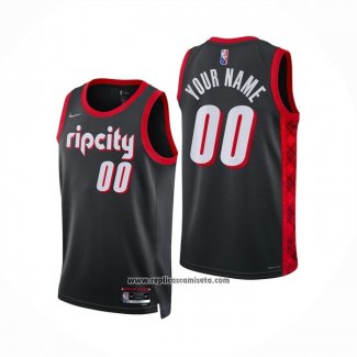 Camiseta Portland Trail Blazers Personalizada Ciudad 2021-22 Negro