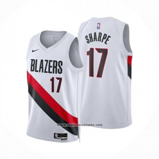 Camiseta Portland Trail Blazers Shaedon Sharpe NO 17 Association 2025-26 Blanco