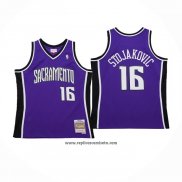 Camiseta Sacramento Kings Peja Stojakovic #16 Mitchell & Ness 2002-03 Violeta