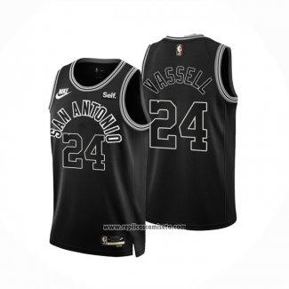 Camiseta San Antonio Spurs Devin Vassell #24 Classic 2022-23 Negro