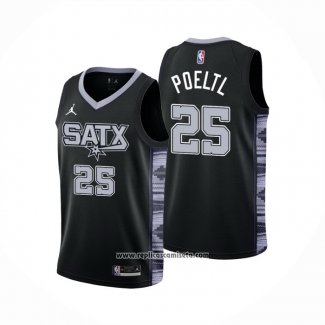 Camiseta San Antonio Spurs Jakob Poeltl #25 Statement 2022-23 Negro