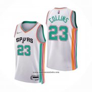 Camiseta San Antonio Spurs Zach Collins #23 Ciudad 2021-22 Blanco