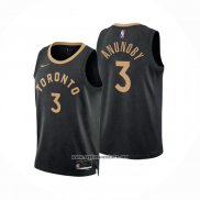 Camiseta Toronto Raptors OG Anunoby #3 Ciudad 2022-23 Negro