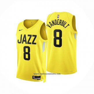Camiseta Utah Jazz Jarred Vanderbilt #8 Icon 2022-23 Amarillo