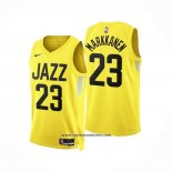 Camiseta Utah Jazz Lauri Markkanen #23 Icon 2022-23 Amarillo