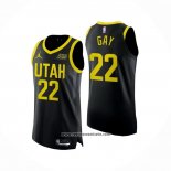 Camiseta Utah Jazz Rudy Gay #22 Statement Autentico 2022-23 Negro