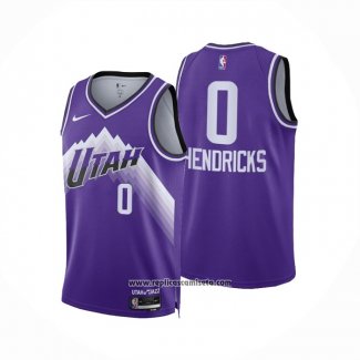 Camiseta Utah Jazz Taylor Hendricks #0 Ciudad 2023-24 Violeta