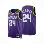 Camiseta Utah Jazz Walker Kessler #24 Classic 2023-24 Violeta