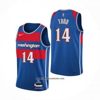 Camiseta Washington Wizards Isaiah Todd #14 Ciudad 2021-22 Azul