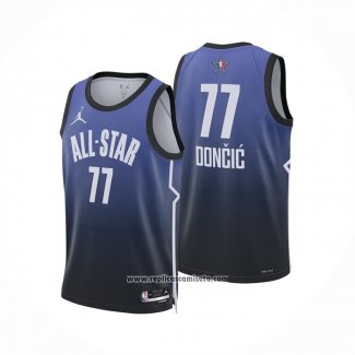 Camiseta All Star 2023 Dallas Mavericks Luka Doncic #77 Azul